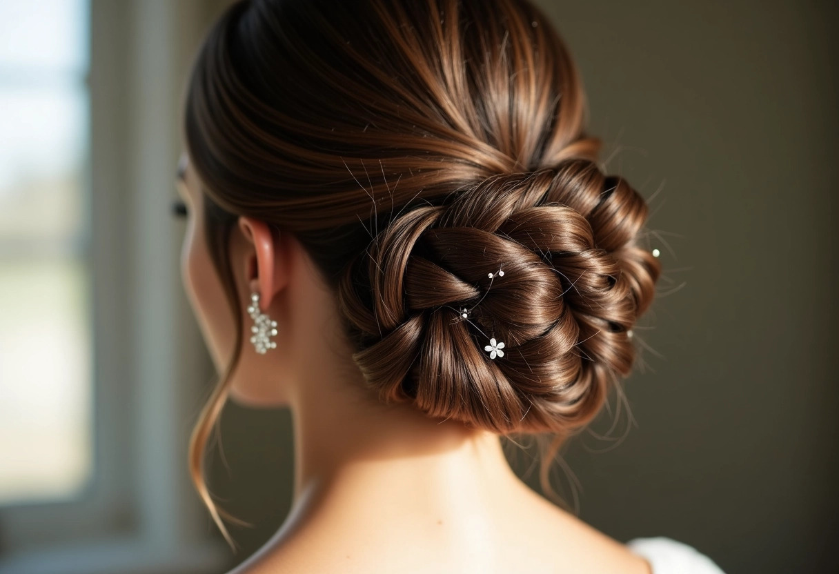 chignon de mariée tressé